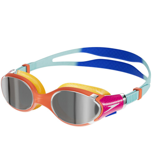 Speedo svømmebriller til barn (6-14) - Biofuse 2.0 Mirror - Oransje/mørkeblå