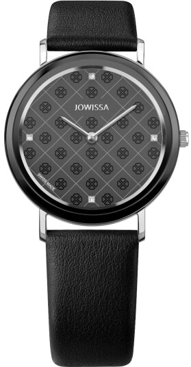 Jowissa Dameklokke J6.226.L AnWy Sort/Lær Ø35 mm Jowissa Dameklokke J6.226.L AnWy Sort/Lær Ø35 mm