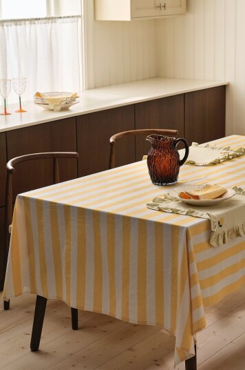Ellos Home Duk Majken Stripe Gul