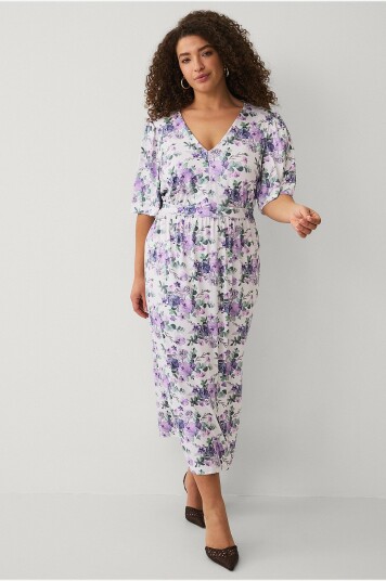 Ellos Plus collection Kjole med v formet hals Lilla