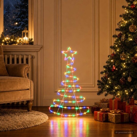 vidaXL LED-juletre LOVIISA 100 LED-lys Flerfarget 51 x 99 cm