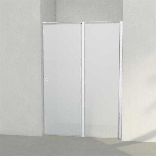 INR Iconic Nordic Rooms Dusjnisje Linc 5 Måltilpasset Matt Aluminium / - Høyre Frostet Glass