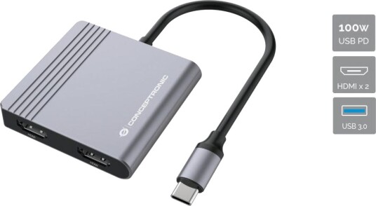 Conceptronic Donn13g Dokkingstasjon Kablet Usb 3.2 Gen 1 3.1 Gen 1 Type-C Grå Conceptronic Donn13g Dokkingstasjon Kablet Usb 3.2 Gen 1 3.1 Gen 1 Type-C Grå