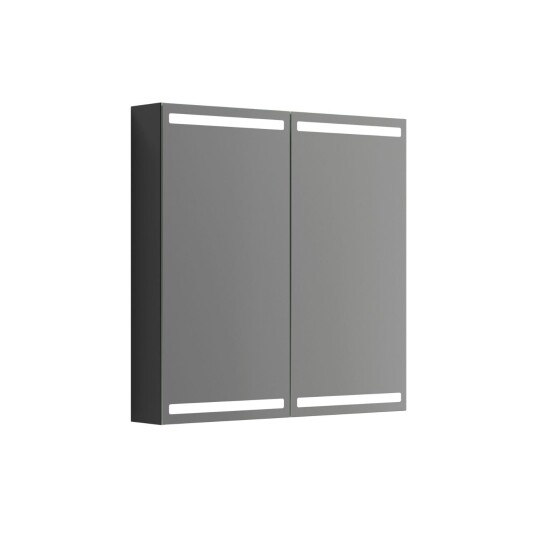 Dansani Level Speilskap med LED-lys 80x14,5x80 cm Sort Matt Dansani Level Speilskap med LED-lys 80x14,5x80 cm Sort Matt