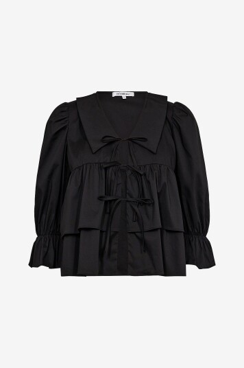 Co’couture Bluse CoCC Crisp Collar Blouse Svart