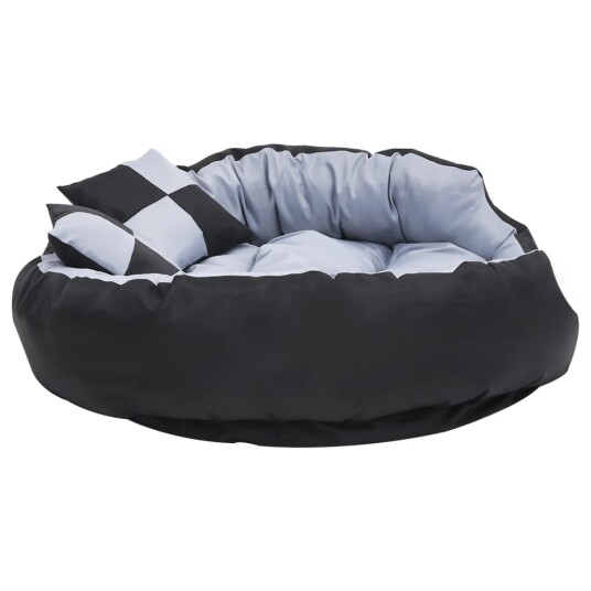 Vidaxl Vendbar Og Vaskbar Hundepute Grå Og Svart 110X80X23