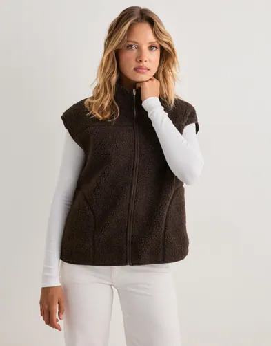 Pieces Brun Pcsadia Teddy Vest Noos Bc