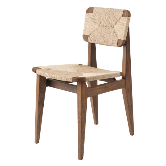 Gubi C-Chair Dining Chair Paper Cord American Walnut
