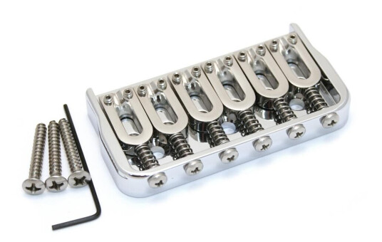 Hipshot Fixed Guitar Bridge For 6-String, .175" / 4.5 Mm - Chrome