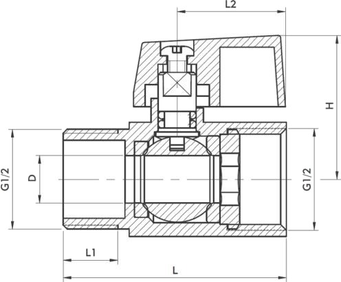 Kuleventil Niplet/Skruekobling 1/2" 703 210 15