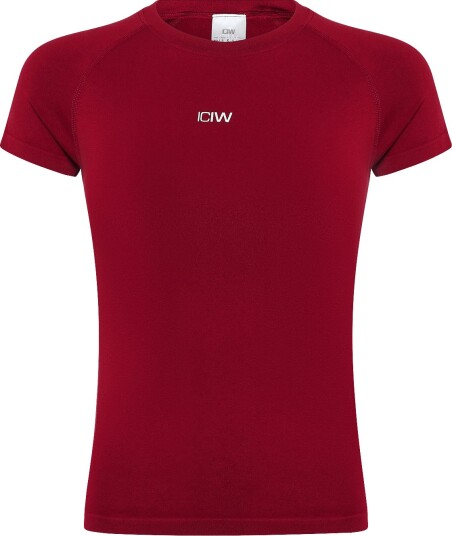 ICANIWILL Smooth Seamless Tee W   DARK BERRY   S