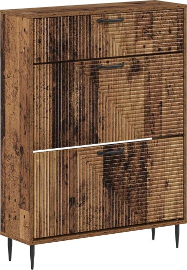 vidaXL Sko Skap HAARLEM 78 x 24 x 103 cm Konstruert tre Gammelt tre