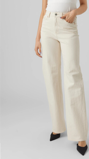 Vero Moda Vmtessa Hr Wide Jeans Ecru Ga Noos Cream 27 x 34