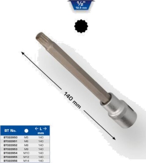 Brilliant Tools Bt022956, Uttag, 1/2", 140 Mm, 217 G, 45 Mm, 200 Mm Brilliant Tools Bt022956, Uttag, 1/2", 140 Mm, 217 G, 45 Mm, 200 Mm