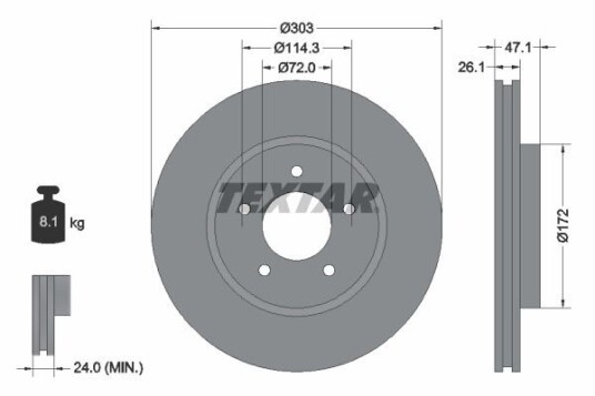 Bremseskive TEXTAR 92197703