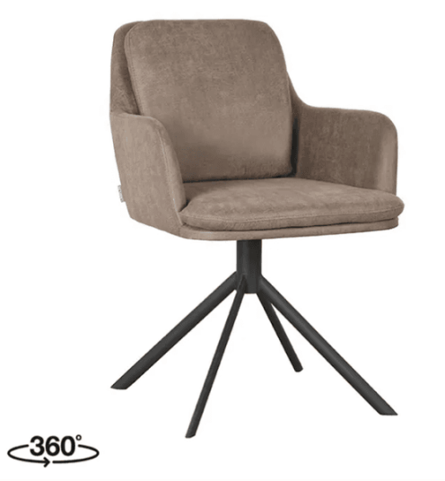 Trend Collection Svivel Spisestol – Taupe Microleather