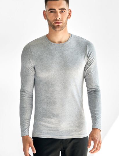 Bread & Boxers Long Sleeve Slim Grey M Bread & Boxers Long Sleeve Slim Grey M