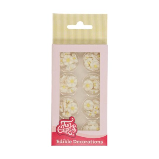 Spiselig Kakepynt Små Hvite Og Gule Blomster Pk/56 