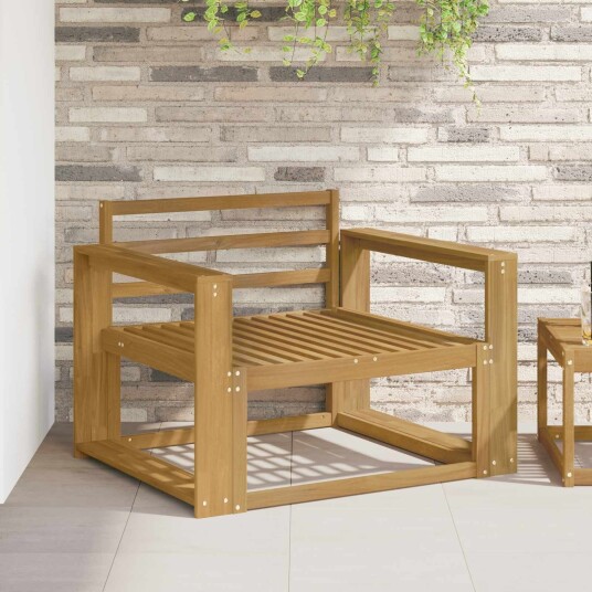 vidaXL Ute Midt Sofa Solid akasietre Hvit