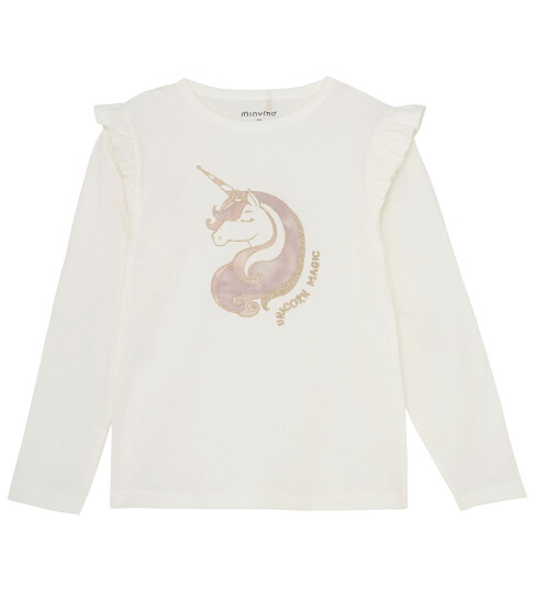 Minymo Genser Marshmallow White m. Trykk 3 år 98 Genser Hvit