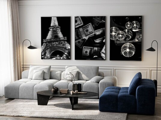 Plakat Eiffeltårnet og Diskolys / Set of 3