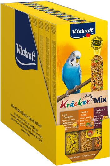 Vitakraft Bird Treats 10 X Kräcker Mix Honey/Fruit/Egg For Budgies (Bundle) Vitakraft Bird Treats 10 X Kräcker Mix Honey/Fruit/Egg For Budgies (Bundle)