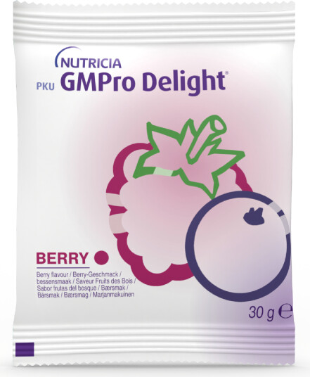 PKU GMPro Delight 20 pulver bærsmak 30x40 g