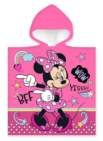 Licens Badeponcho - Håndklær til barn - 50x100 cm - Minnie Mouse BFF - 100% bomull