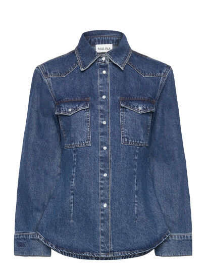 Malina Anthea Fitted Waist Denim Shirt - Blue - 42