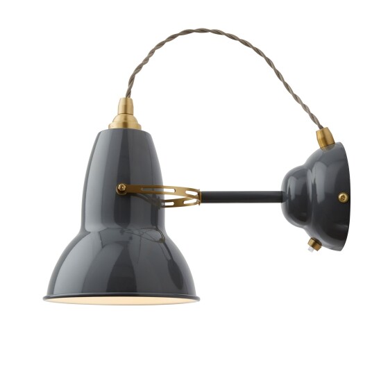 Anglepoise Original 1227 Brass Wall Light Elephant Grey Anglepoise Original 1227 Brass Wall Light Elephant Grey