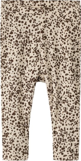 Name It Leggings - Rib - NbfFrainy - Brasiliansk Sand - Name It - 1 år (80) - Leggings Beige Brun
