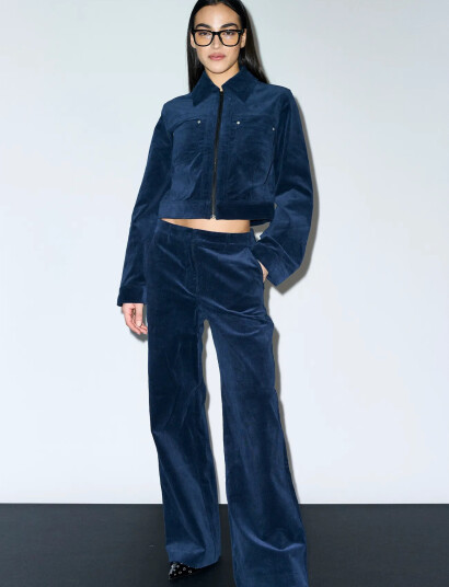 IVY Copenhagen Ivy-Ann Charlotte Cord Zip Jacket - Navy - 38