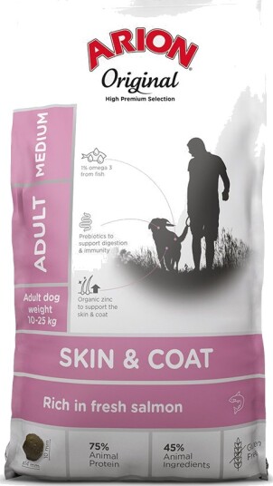 Arion Original Skin & Coat Medium Breed Laks Sparepakke 2 X 12 kg Arion Original Skin & Coat Medium Breed Laks Sparepakke 2 X 12 kg