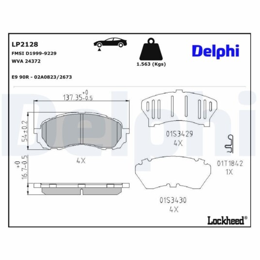 Bremseklosser DELPHI LP2128 Bremseklosser DELPHI LP2128