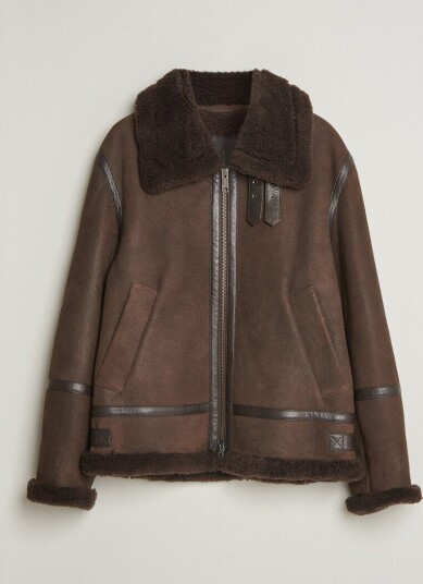 Gant Classic Shearling Jacket Black Brown