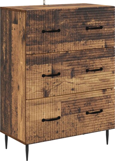 vidaXL Skuffeskap Gammelt tre 66 x 34,5 x 89,5 cm Konstruert tre