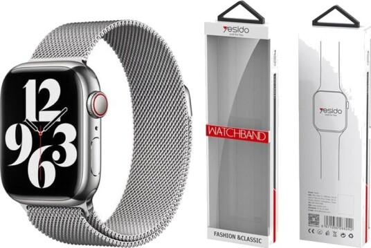 Yesido WB22 Magnetisk reim for Apple Watch 42/44/45/49mm Sølv Yesido WB22 Magnetisk reim for Apple Watch 42/44/45/49mm Sølv