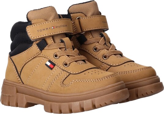 Tommy Hilfiger Lace Up/Velcro Bootie Camel/Black   CAMEL/BLACK   25/15.5 cm