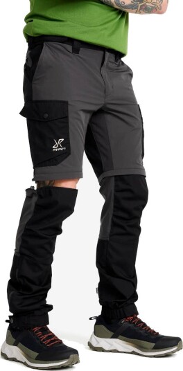 Revolutionrace Rambler Lightweight Zip off Pants Herre Anthracite/Black M Turbukse & Fritidsbukse