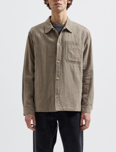 Brixtol Textiles Frank Linen Cream Khaki green L