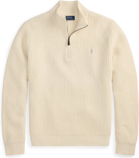Polo Ralph Lauren Waffle Knit Wool Cotton Sweater ANDOVER CREAM XXL
