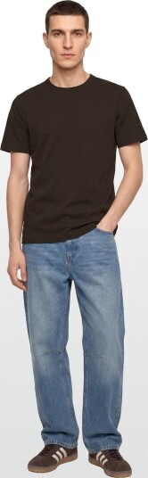 Calvin Klein Ss Linen Blend Crewnk Tee Brown XL