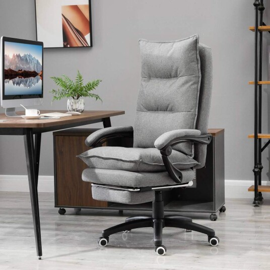 Ergonomisk grå svingstol for kontor og spill