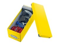 Leitz Click & Store WOW CD - Medieoppbevaringseske - kapasitet: 30 CD, 60 CD (smal boks), 160 CD (papirhylser) - gul