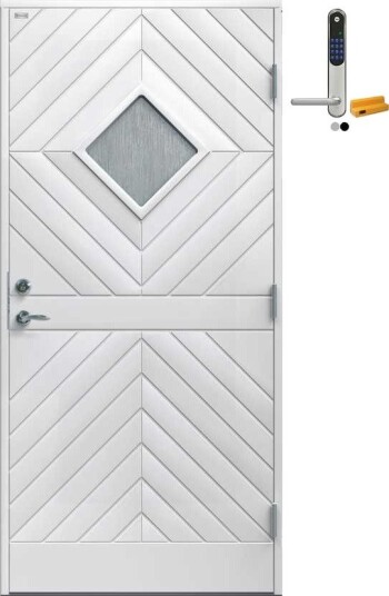 Ytterdør Diplomat Karin Cotswold Glass med Yale Doorman Classic Home