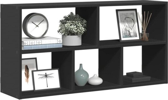 Vegghylle svart 100x25x50 cm konstruert tre