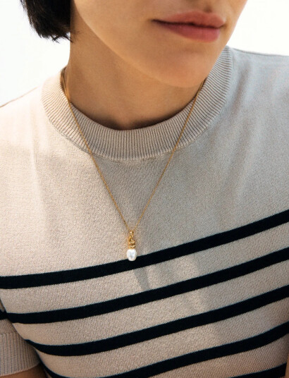 Edblad Swivel Necklace Pearl S Gold Gold ONE SIZE