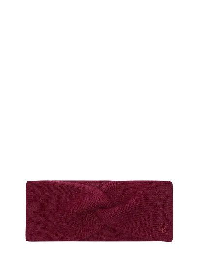 Calvin Klein Ck Fine Rib Twist Headband - Burgundy - ONE SIZE