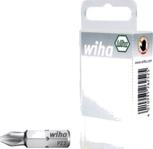 Wiha 36282, 20 Stykker, Pozidriv, Pz 2, 25 Mm, 116 G, 25,4 / 4 Mm (1 / 4")