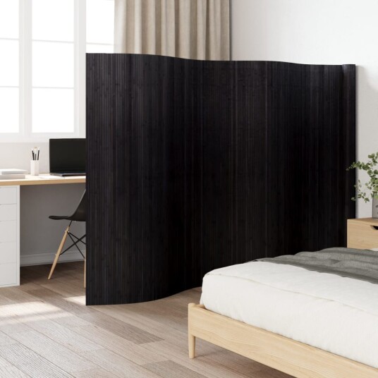  Romdeler svart 165x600 cm bambus